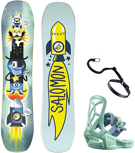 RICE,サロモン(板2枚セット) +ビンディング(FLUX)+ケース付き Amazon | スノーボード 板 子供 2点 セット スノボ ビンディング